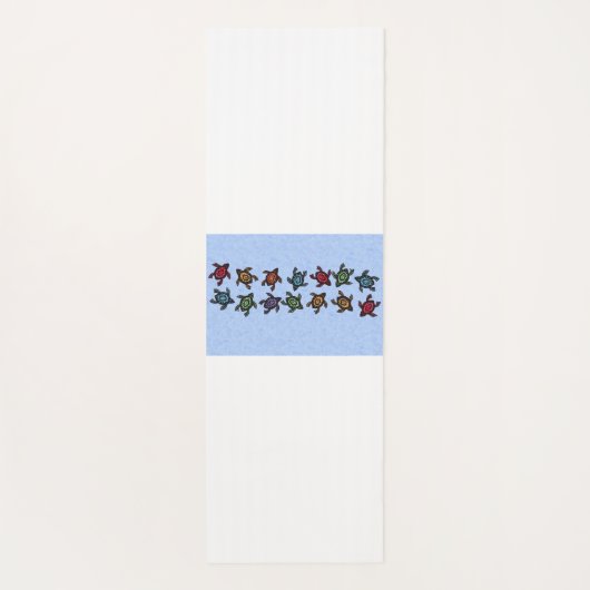 抽象的で黒いカメのカラフルの貝のグループ ヨガマット (裏面)