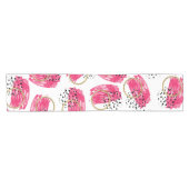 抽象的で黒いピンクおよびフェイクな金ゴールドブラシストローク ショートテーブルランナー (横)