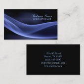 抽象的で黒い濃紺のモダンのミニマリスト 名刺 (正面/裏面)