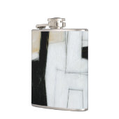 抽象的で黒く及び白い絵画 フラスク (左)