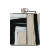 抽象的で黒く及び白い絵画 フラスク (裏面)