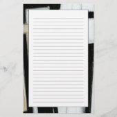 抽象的で黒く及び白い絵画 便箋 (正面)