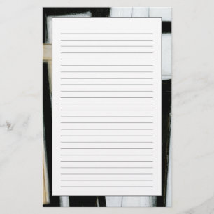 抽象的で黒く及び白い絵画 便箋