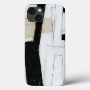抽象的で黒く及び白い絵画 iPhone 13ケース