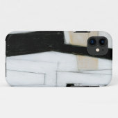 抽象的で黒く及び白い絵画 Case-Mate iPhoneケース (裏面(横))