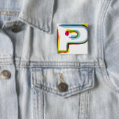 抽象的で、多彩な手紙P 缶バッジ (インサイチュ)