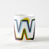 抽象的で、多彩な手紙W コーヒーマグカップ (中央)