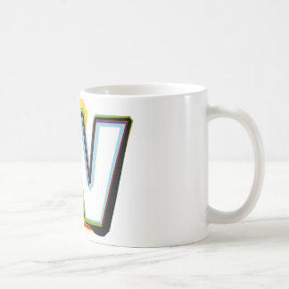 抽象的で、多彩な手紙W コーヒーマグカップ