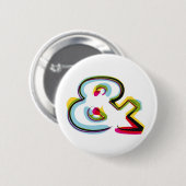 抽象的で、多彩な記号及び 缶バッジ (正面&裏面)