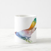 抽象的なかっこうのシルエット コーヒーマグカップ (中央)