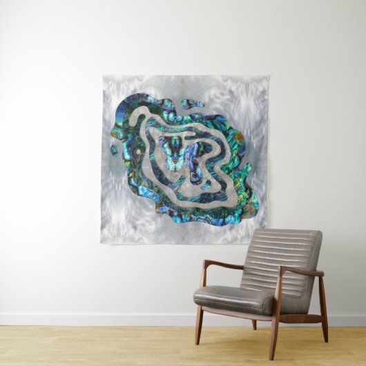 抽象的なさざ波のアワビおよび真珠母 タペストリー (インサイチュ(横))