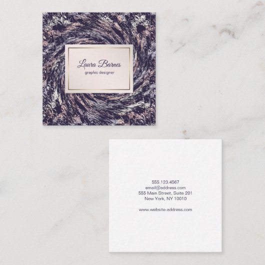 抽象的なすみれ色のピンクの螺線形 スクエア名刺 (正面/裏面)
