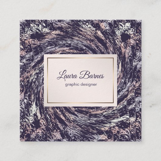 抽象的なすみれ色のピンクの螺線形 スクエア名刺 (正面)