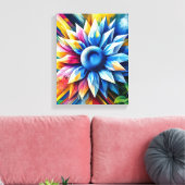 抽象的なひまわりのアート - キャンバスにラッピング キャンバスプリント (インサイチュ (リビング))