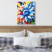 抽象的なひまわりのアート - キャンバスにラッピング キャンバスプリント (インサイチュ (寝室))