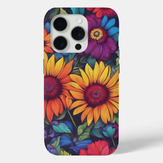 抽象的なひまわりの花 - iPhone 15 Pro カバー