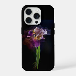 抽象的なアイリスフラワー - エレガントなフラワーアート iPhone 15 PROケース