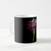 抽象的なアイリスフラワー - エレガントな花の芸術 コーヒーマグカップ (正面左)