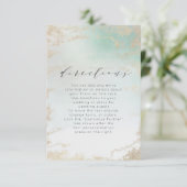 抽象的なアクアオンブルフェードに霜ったゴールドのグリッター エンクロージャーカード (スタンド正面)