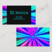 抽象的なアクアネオンライト ナイトクラブDJ 名刺 (正面/裏面)