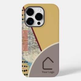 抽象的なアクセントを備えたニュートラルな優雅さのロゴ Case-Mate iPhone 14 PROケース