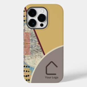 抽象的なアクセントを備えたニュートラルな優雅さのロゴ Case-Mate iPhone 14 PROケース