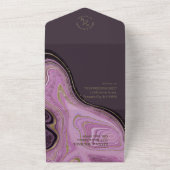 抽象的なアゲートのウェディング・マウベ ID827 オールインワン招待状 (外側)