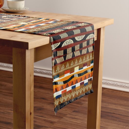 抽象的なアフリカの種族 パターン ショートテーブルランナー (インサイチュ)