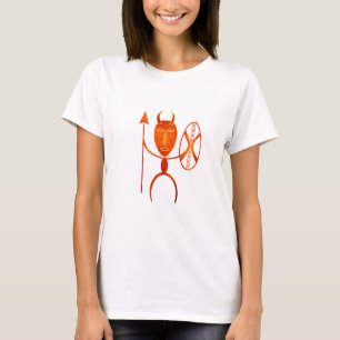 抽象的なアフリカの部族戦士アート Tシャツ