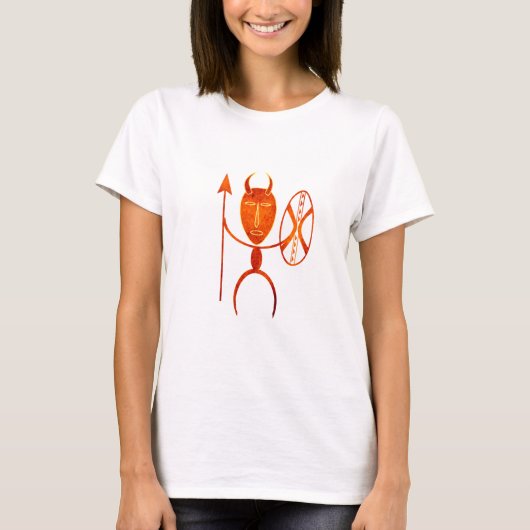 抽象的なアフリカの部族戦士アート Tシャツ (正面)
