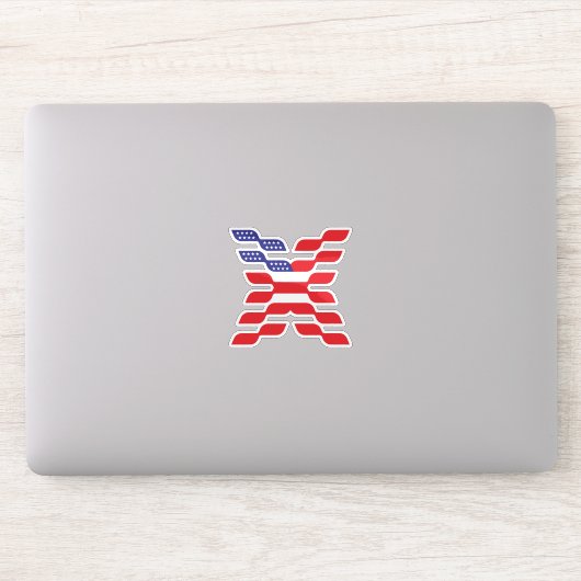 抽象的なアメリカ国旗の文字X シール (コンピューター)