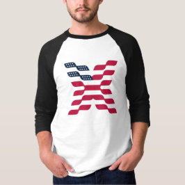 抽象的なアメリカ国旗の文字X Tシャツ