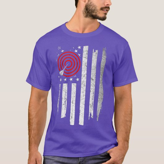 抽象的なアメリカ国旗ダーツアート - ダーツ Tシャツ (正面)