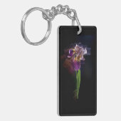 抽象的なアヤメの花 - エレガントな花の芸術 キーホルダー (正面左)