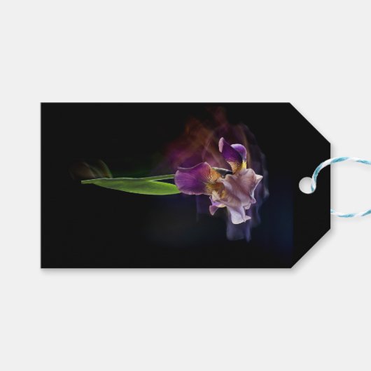 抽象的なアヤメの花 - エレガントな花の芸術 ギフトタグ (正面(横))