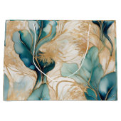 抽象的なアルコールインクにゴールドのアクセントを添えて ラージペーパーバッグ (正面)