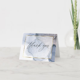 抽象的なアルコールインクのマーブ、ダスティプラム サンキューカード