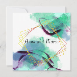 抽象的なアルコールインクイラスト、招待状 招待状