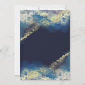 抽象的なアルコールインクゴールドのモダンスクリプト招待状 招待状 (裏面)