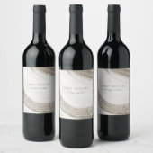 抽象的なアルコールインク、シルバー、ネイビーブルーのグリッターが入ったワイン ワインラベル (ボトル)