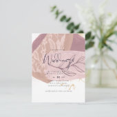 抽象的なアースカラーのゴールドのウェディング。低予算でお金をかけない招待 招待状 (スタンド正面)