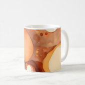 抽象的なアースカラーの水彩画 コーヒーマグカップ (正面右)