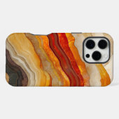 抽象的なアースカラーの流れる層 iPhoneケース (裏面横)