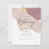 抽象的なアースゴールドのウェディング招待状　低予算でコストを抑えて 招待状 (正面)