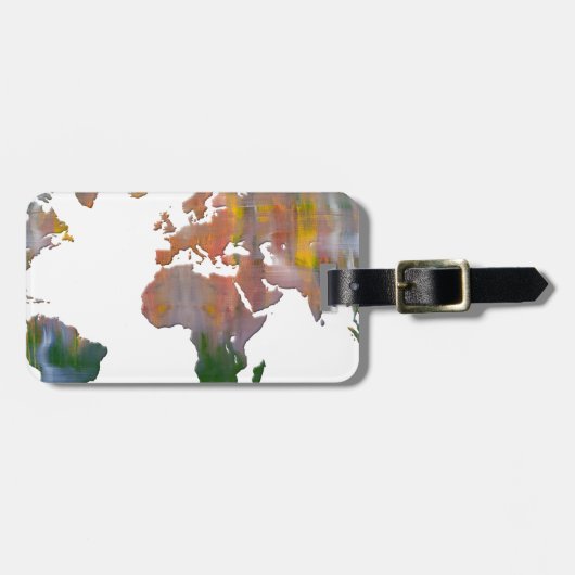 抽象的なアース・アート ラゲッジタグ (正面横)