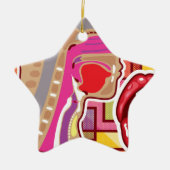 抽象的なアートワークの喉nの鼻の図表 セラミックオーナメント (正面)