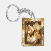 抽象的なアートワーク金輝き キーホルダー (正面左)