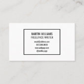 抽象的なイニシャルのミニマリズムの白 名刺 (裏面)