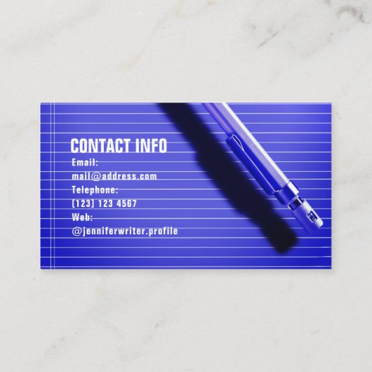 抽象的なイメージの作家のスタイルの一見 名刺 (裏面)