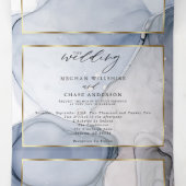 抽象的なインクのダスティーブルー、マウベ、プラムのトリフォールド招待状 三つ折り招待状 (内部中)